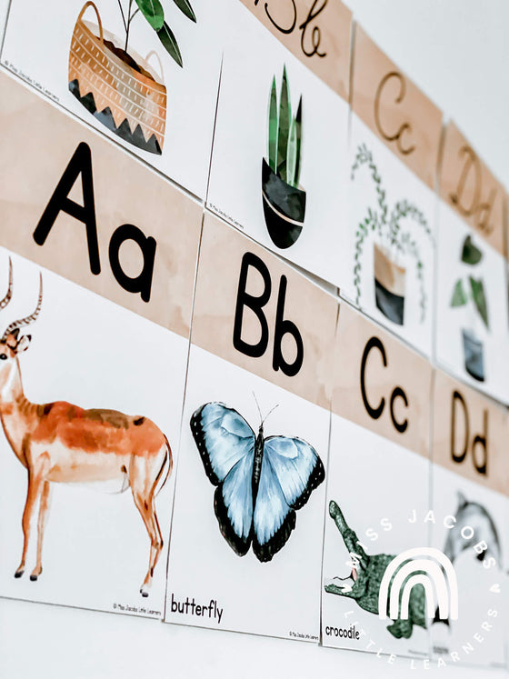 Modern Boho Plants Alphabet Posters | Rustic Boho Classroom Decor - Miss Jacobs Little Learners