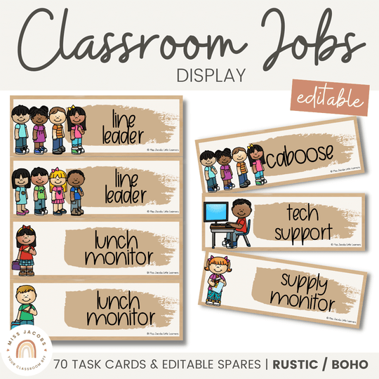 Classroom Job Chart - Boho Plants Classroom Decor