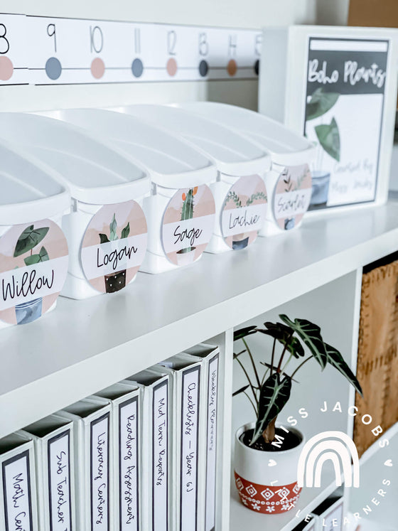 Modern Boho Plants Classroom Supply and Student Name Labels | Editable - Miss Jacobs Little Learners
