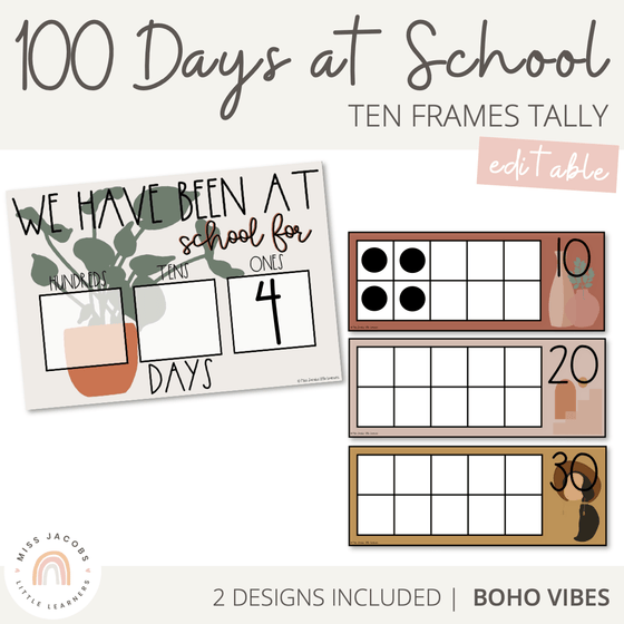 Modern BOHO VIBES Days at School Tally Display - Miss Jacobs Little Learners