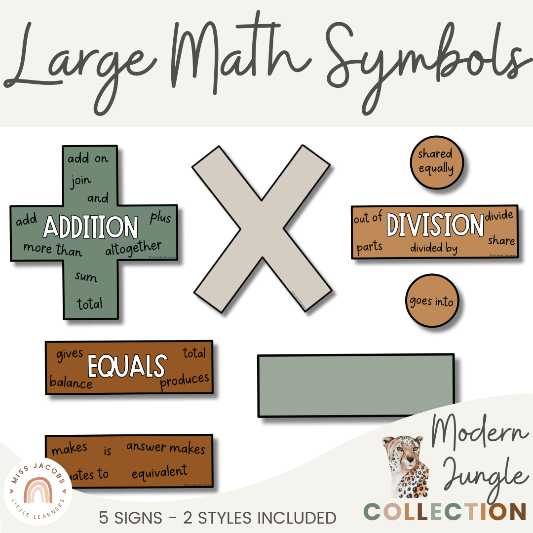 Modern Jungle Large Math Symbols - Default Title - Miss Jacobs Little ...