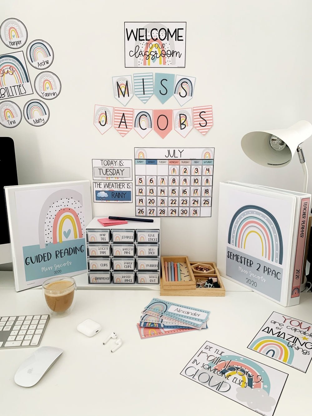 Rainbow Calm Colors Classroom Decor - Miss Jacobs Little Learners