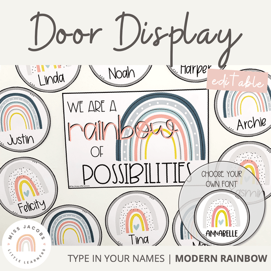 Door Display - Rainbow Calm Colors Decor