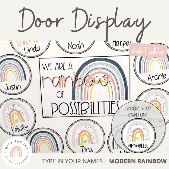 Modern Rainbow Door Display - Miss Jacobs Little Learners
