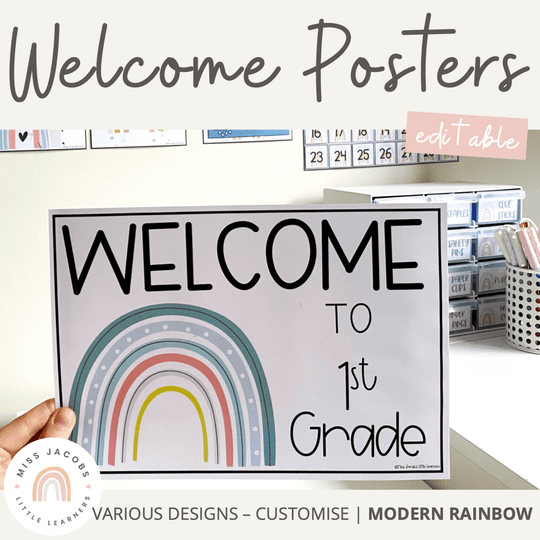 Welcome Sign - Rainbow Calm Colors Decor