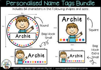 Name Labels Bundle - Editable and Personalised | Name tags - Miss Jacobs Little Learners