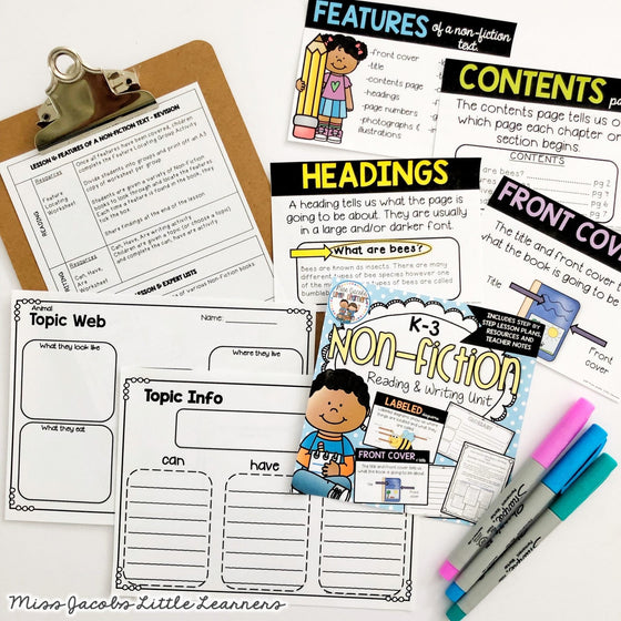 Non Fiction Reading & Writing Unit detailed lesson plans | Distance Learning - Miss Jacobs Little Learners