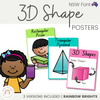 NSW Font 3D Shape Posters | Rainbow Theme - Miss Jacobs Little Learners