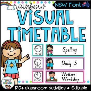NSW Font Rainbow Classroom Decor Bundle - Miss Jacobs Little Learners