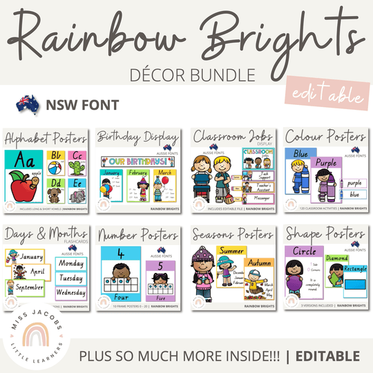 Rainbow Brights Classroom Decor Bundle