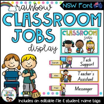 NSW Font Rainbow Classroom Decor Bundle - Miss Jacobs Little Learners