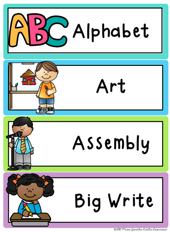 Visual Timetable Lettering NSW Font Visual Timetable | Editable | Rainbow Brights | Aussie Fonts ...