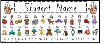 NSW Foundation Font Alphabet Desk Strips with Number Line | Student Name Tags