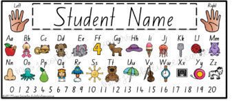 NSW Foundation Font Alphabet Desk Strips with Number Line | Student Name Tags - Miss Jacobs Little Learners
