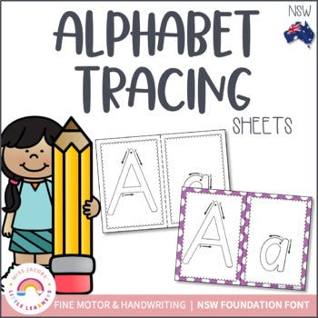 Nsw Foundation Font Alphabet Tracing Sheets - Miss Jacobs Little Learners