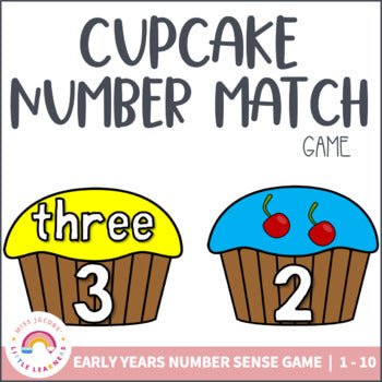 Number Match Game - Cupcakes