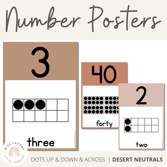 Number Posters | DESERT NEUTRAL | Boho Vibes Classroom Decor - Miss Jacobs Little Learners