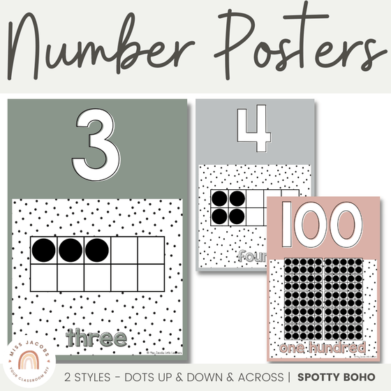 Number Posters | SPOTTY BOHO - Miss Jacobs Little Learners