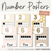 Number Posters with Ten Frames | Daisy Gingham Neutrals | Editable Decor - Miss Jacobs Little Learners