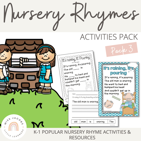 Nursery Rhymes Activities - Great for Distance Learning - Pack 3 - Miss Jacobs Little Learners