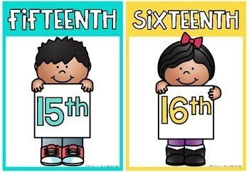 Ordinal Number Posters - Rainbow Classroom Decor - Miss Jacobs Little Learners