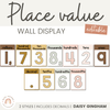 Place Value Posters Bulletin Board Display | Daisy Gingham Neutral Math Classroom Decor - Miss Jacobs Little Learners