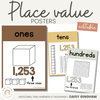 Place Value Posters | Daisy Gingham Neutrals Math Classroom Decor - Miss Jacobs Little Learners