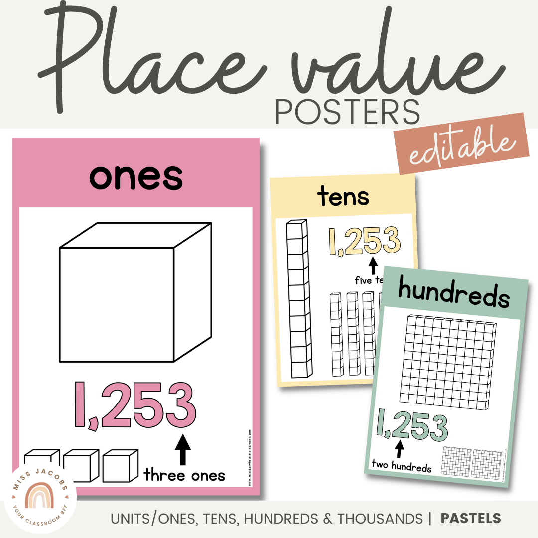 Place Value Posters | PASTELS - Miss Jacobs Little Learners