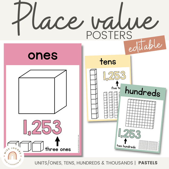 Place Value Posters | PASTELS - Miss Jacobs Little Learners
