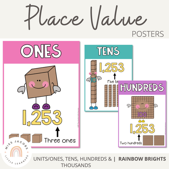 Place Value Posters | Rainbow Theme