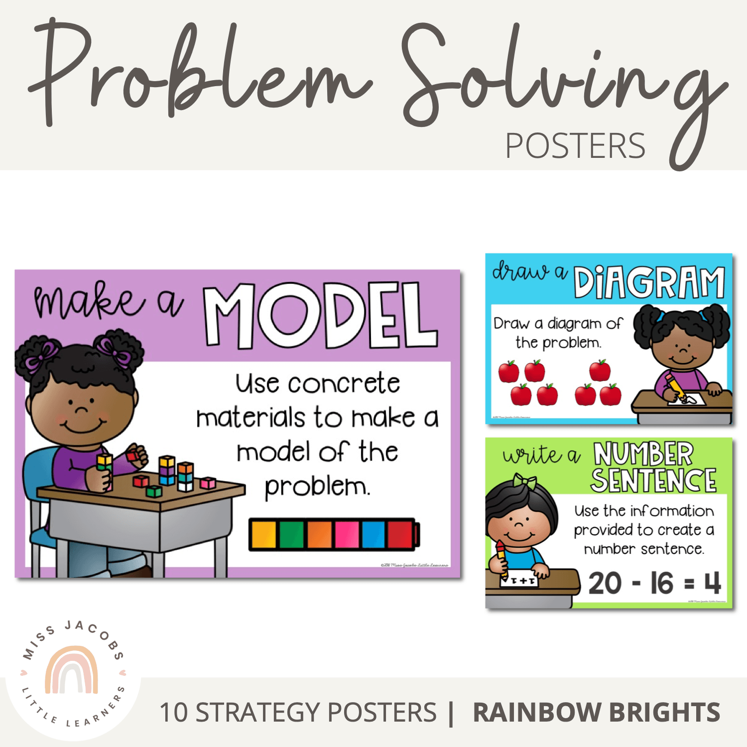 Problem Solving Strategy Posters | Rainbow