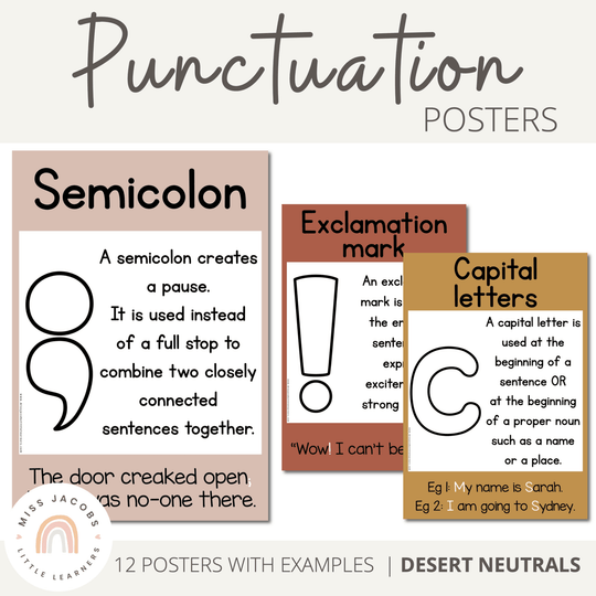 Punctuation Posters | BOHO VIBES | Desert Neutrals Decor