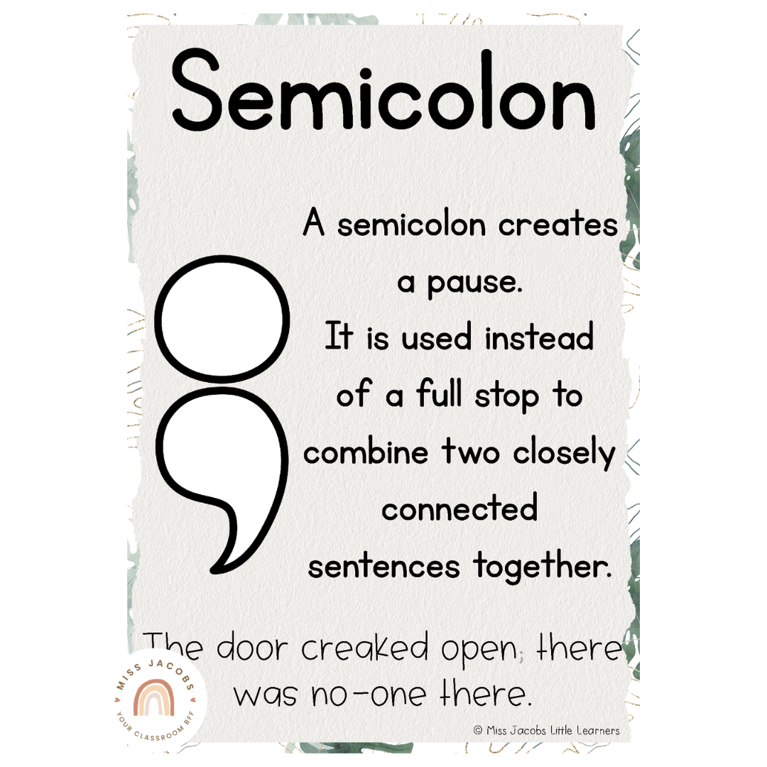 Punctuation Posters - Modern Jungle Classroom Decor – Miss Jacobs ...