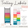 Rainbow Trolley Labels - for Spotlight and Kmart Trolley Drawers - Miss Jacobs Little Learners