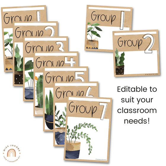 Reading Group Organizers & Labels | Modern Boho Plants Rustic Decor | Editable - Miss Jacobs Little Learners