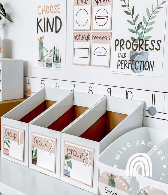Reading Group Organizers & Labels | Modern Boho Plants Rustic Decor | Editable - Miss Jacobs Little Learners