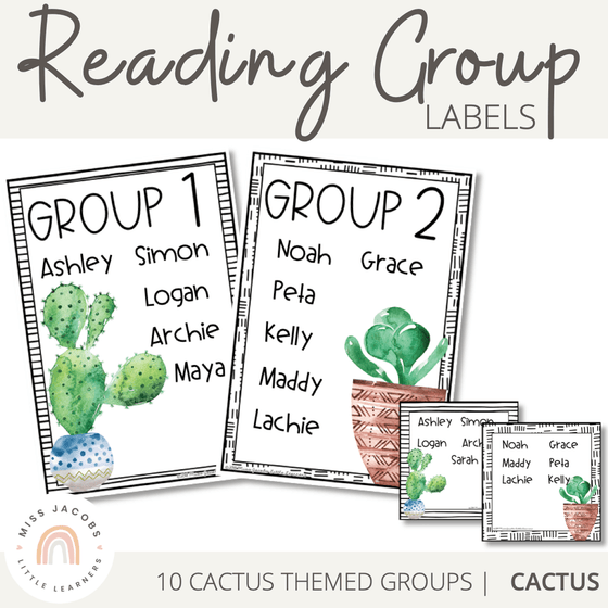 Reading Groups - Posters & Labels | Cactus - Miss Jacobs Little Learners