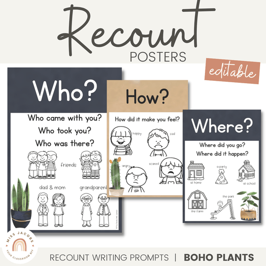 Recount Posters - Boho Plants Classroom Decor