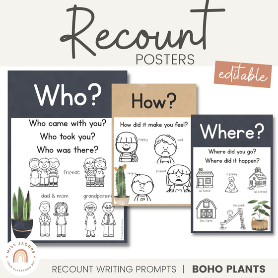 Recount Posters | Rustic BOHO PLANTS decor - Miss Jacobs Little Learners