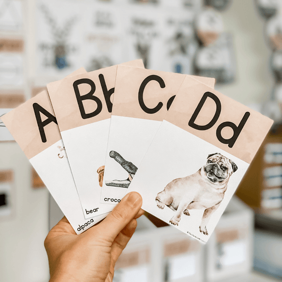 Rustic Modern Boho Alphabet Posters with Animal Images | Editable - Miss Jacobs Little Learners
