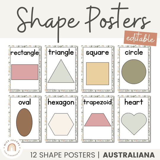 Shape Posters - Australiana Classroom Decor