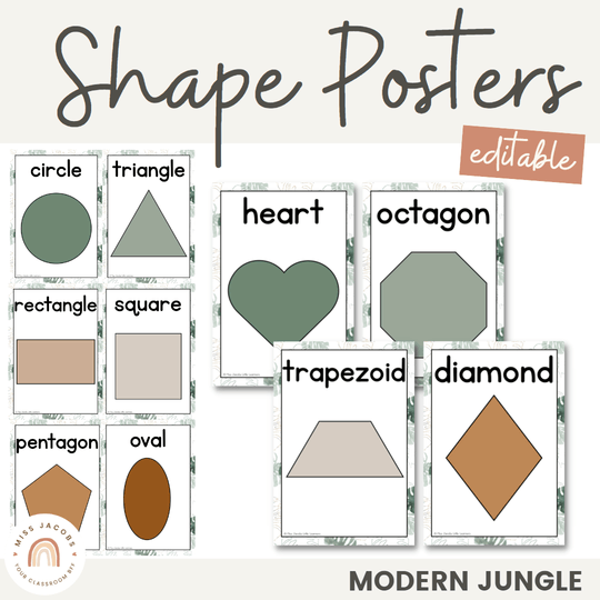 Shape Posters - Modern Jungle Classroom Decor
