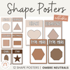 Shape Posters | Ombre Neutrals Calm Classroom Decor | Editable - Miss Jacobs Little Learners