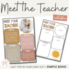 SIMPLE BOHO Meet the Teacher | Editable - Miss Jacobs Little Learners