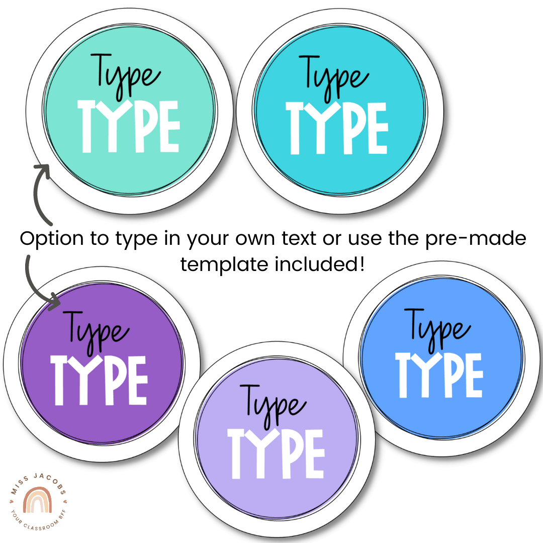 Simple Brights Rainbow Classroom Decor Bundle EDITABLE Default