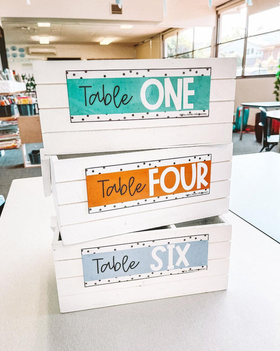 Editable Table Caddy Labels, Bright Organization Classroom Decor