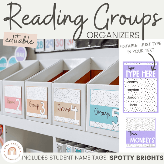 Reading Group Organizers & Labels - Spotty Bright Decor