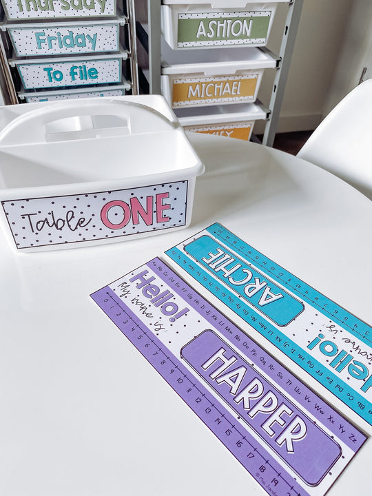 Student Desk Name Plates - Spotty Bright Decor
