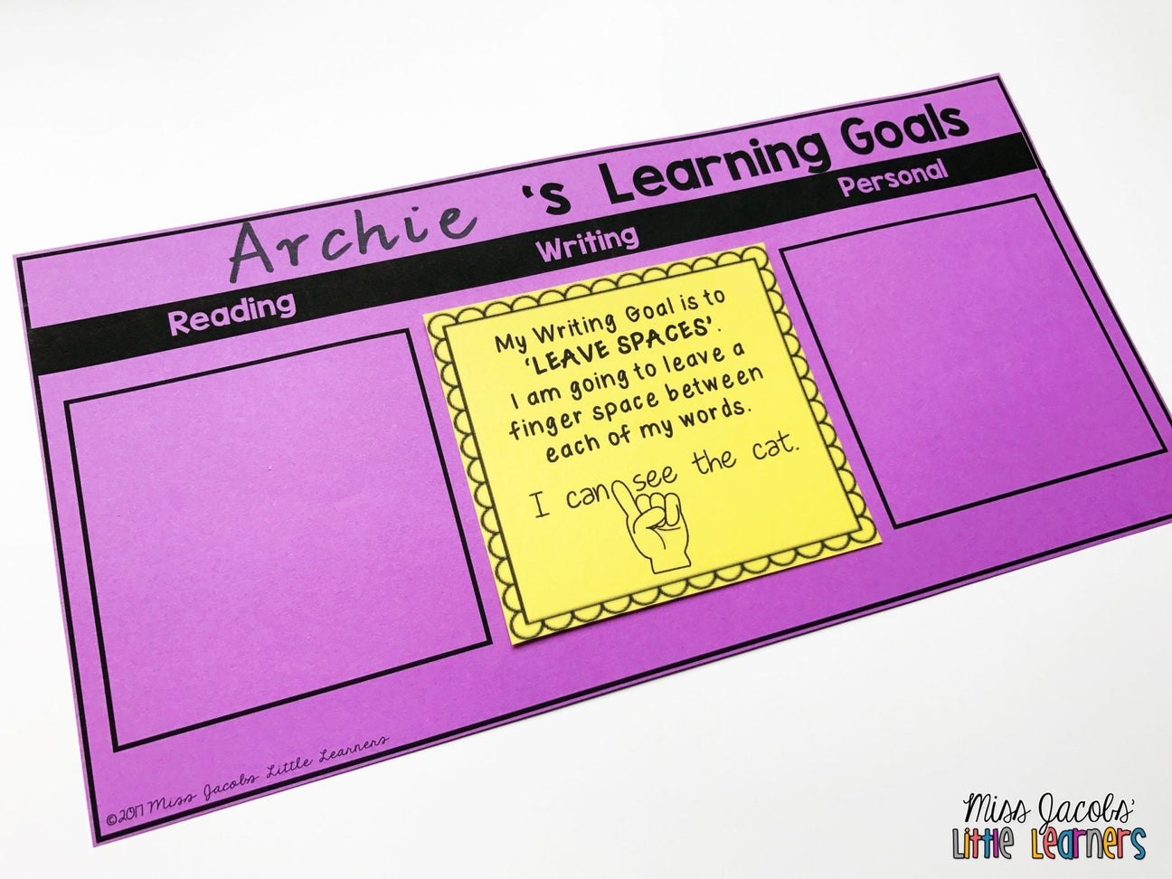 Student Student Goal Setting Template Miss Jacobs Little Learners