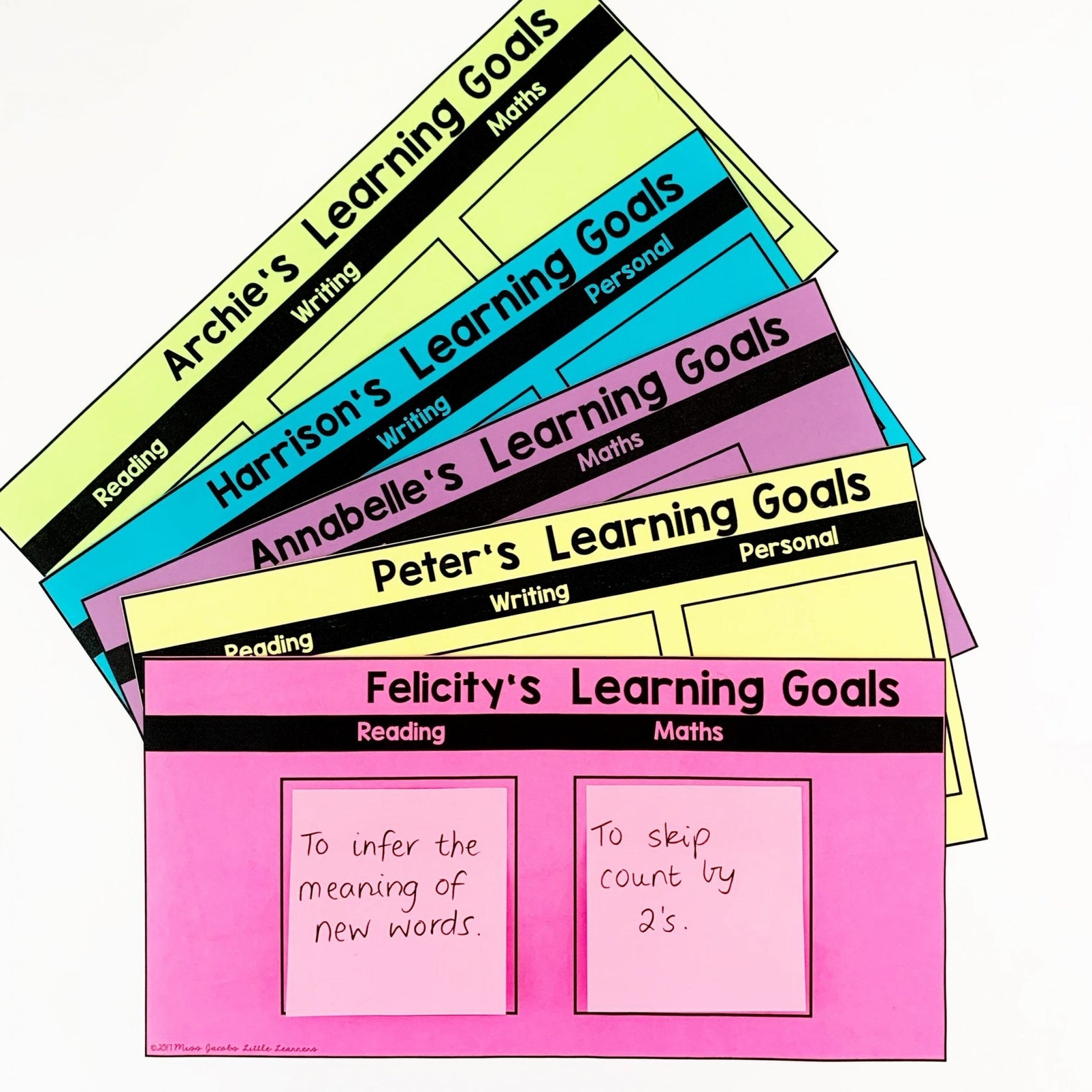 Student Goals Mat Editable Miss Jacobs Little Learners